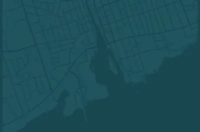 Map graphic outline of Belleville waterfront